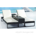 outdoor furniture PE rattan sun lounger double seat